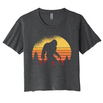 Bigfoot Believer Silhouette Sasquatch Women's Crop Top Tee