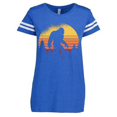 Bigfoot Believer Silhouette Sasquatch Enza Ladies Jersey Football T-Shirt