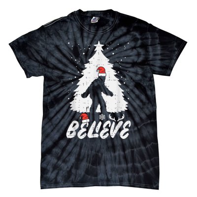 Believe Bigfoot Sasquatch Funny Christmas  Kid Tie-Dye T-Shirt