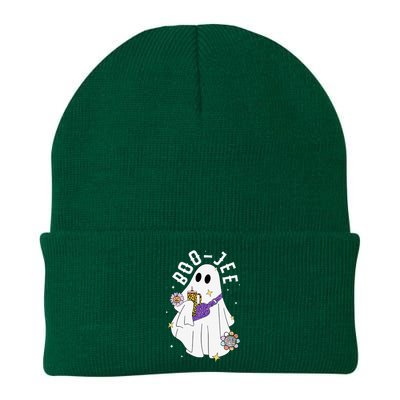 Boujee BooJee Spooky Season Cute Ghost Halloween Costume Knit Cap Winter Beanie