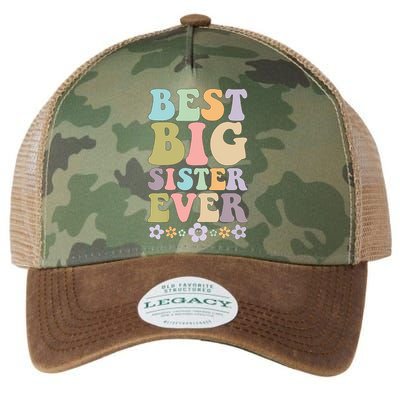 Best Big Sister Ever Baby Announcement Idea Legacy Tie Dye Trucker Hat