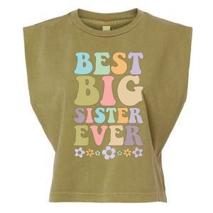 Best Big Sister Ever Baby Announcement Idea Garment-Dyed Women's Muscle Tee