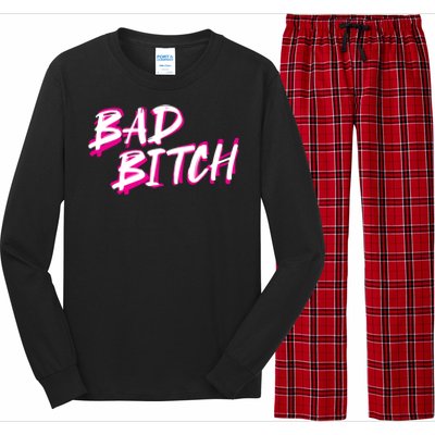 Bad Bitch Salty Attitude Bossy Swear Words Feminist Great Gift Long Sleeve Pajama Set