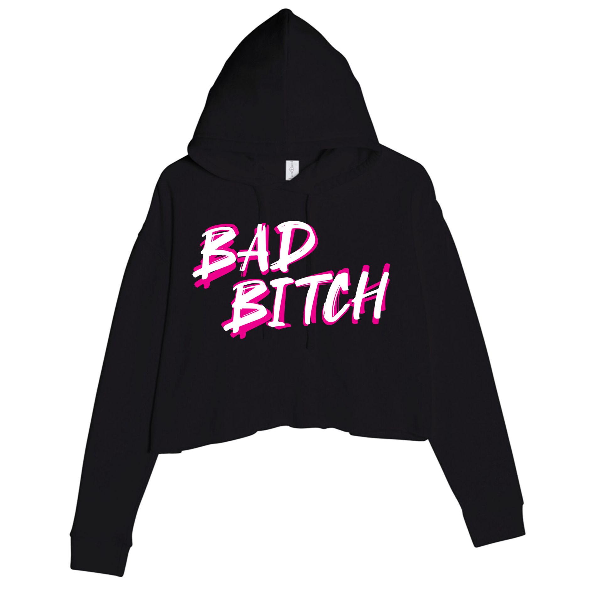 Bad Bitch Salty Attitude Bossy Swear Words Feminist Great Gift Crop Fleece Hoodie