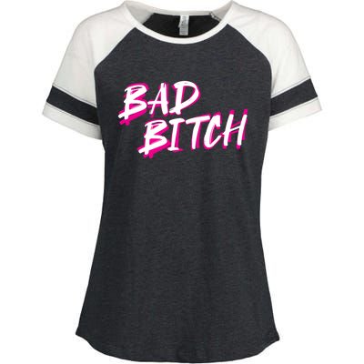 Bad Bitch Salty Attitude Bossy Swear Words Feminist Great Gift Enza Ladies Jersey Colorblock Tee