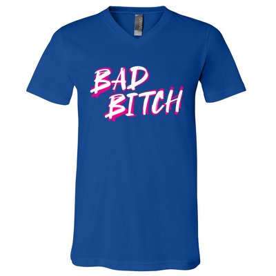 Bad Bitch Salty Attitude Bossy Swear Words Feminist Great Gift V-Neck T-Shirt