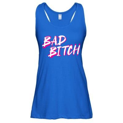 Bad Bitch Salty Attitude Bossy Swear Words Feminist Great Gift Ladies Essential Flowy Tank