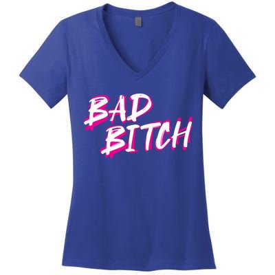 Bad Bitch Salty Attitude Bossy Swear Words Feminist Great Gift Women's V-Neck T-Shirt