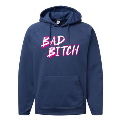 Bad Bitch Salty Attitude Bossy Swear Words Feminist Great Gift Performance Fleece Hoodie