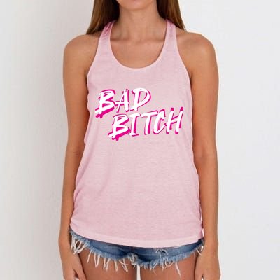 Bad Bitch Salty Attitude Bossy Swear Words Feminist Great Gift Women's Knotted Racerback Tank