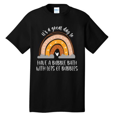 Bubble Bath Spa Self Care Boho Heart Rainbow Tall T-Shirt