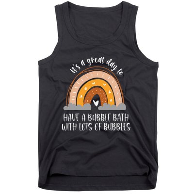 Bubble Bath Spa Self Care Boho Heart Rainbow Tank Top