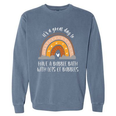 Bubble Bath Spa Self Care Boho Heart Rainbow Garment-Dyed Sweatshirt