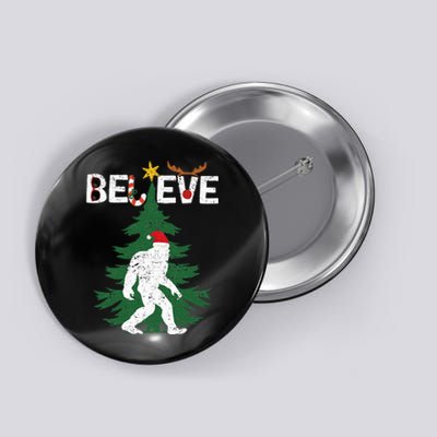 Believe Bigfoot Sasquatch Yeti Santa Hat Christmas Pajamas Button