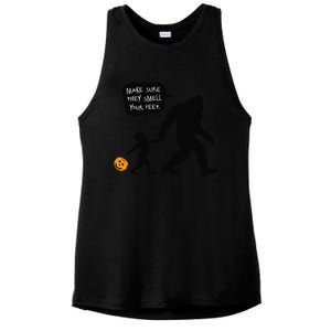 Baby Bigfoot Smell My Feet Halloween Ladies PosiCharge Tri-Blend Wicking Tank