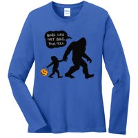 Baby Bigfoot Smell My Feet Halloween Ladies Long Sleeve Shirt