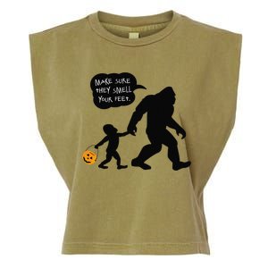 Baby Bigfoot Smell My Feet Halloween Garment-Dyed Women's Muscle Tee