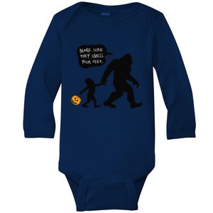 Baby Bigfoot Smell My Feet Halloween Baby Long Sleeve Bodysuit