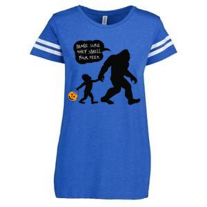 Baby Bigfoot Smell My Feet Halloween Enza Ladies Jersey Football T-Shirt