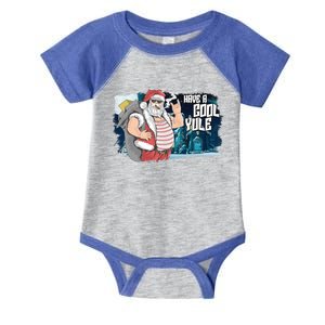 Badass Biker Santa Have A Cool Yule Christmas Gift Infant Baby Jersey Bodysuit