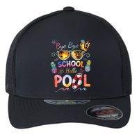 Bye Bye School Hello Pool Funny Summer Vacation Pool School Flexfit Unipanel Trucker Cap