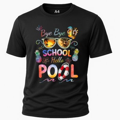 Bye Bye School Hello Pool Funny Summer Vacation Pool School Performance Shirt