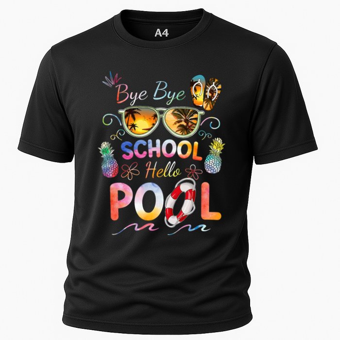 Bye Bye School Hello Pool Funny Summer Vacation Pool School Performance Shirt
