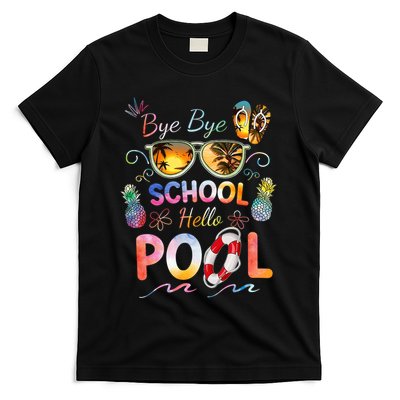 Bye Bye School Hello Pool Funny Summer Vacation Pool School T-Shirt
