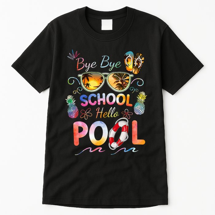 Bye Bye School Hello Pool Funny Summer Vacation Pool School Tall T-Shirt