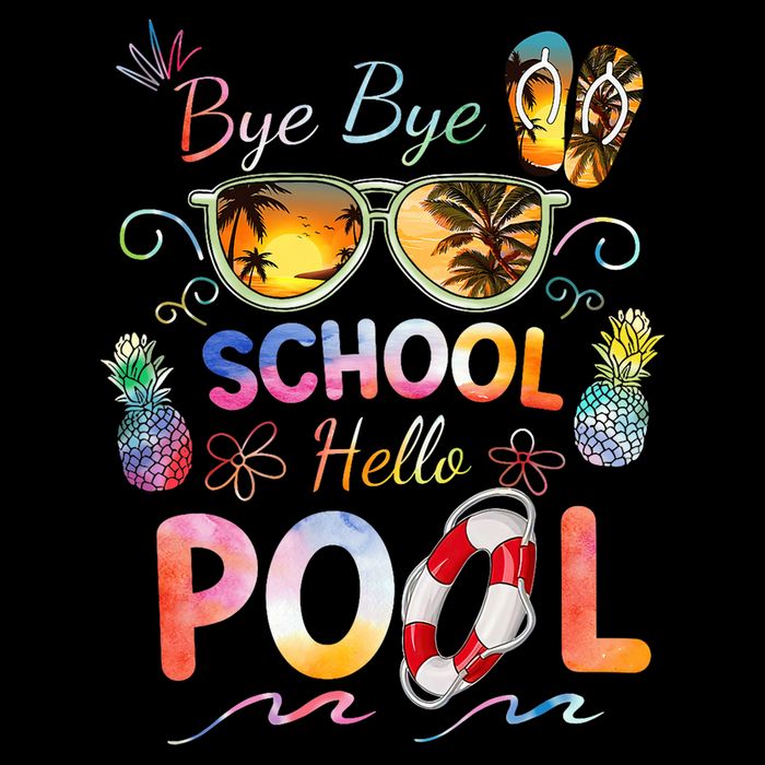 Bye Bye School Hello Pool Funny Summer Vacation Pool School Backpack
