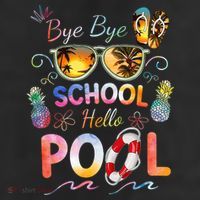 Bye Bye School Hello Pool Funny Summer Vacation Pool School Adult Drive Performance Visor