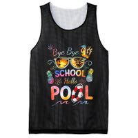 Bye Bye School Hello Pool Funny Summer Vacation Pool School Mesh Reversible Basketball Jersey Tank