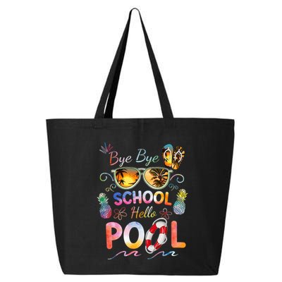 Bye Bye School Hello Pool Funny Summer Vacation Pool School 25L Jumbo Tote