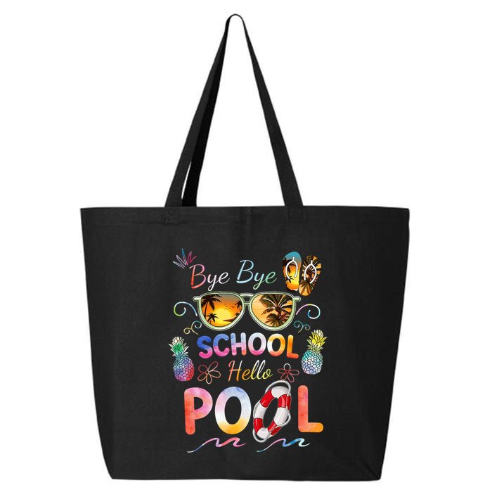 Bye Bye School Hello Pool Funny Summer Vacation Pool School 25L Jumbo Tote