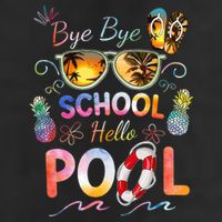 Bye Bye School Hello Pool Funny Summer Vacation Pool School 25L Jumbo Tote