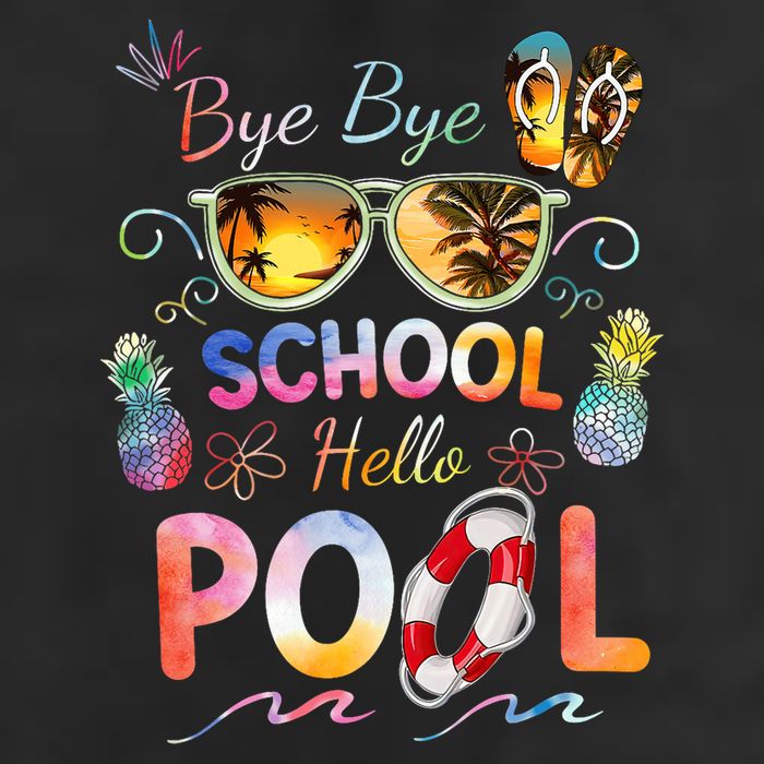Bye Bye School Hello Pool Funny Summer Vacation Pool School 25L Jumbo Tote