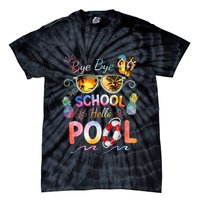 Bye Bye School Hello Pool Funny Summer Vacation Pool School Tie-Dye T-Shirt