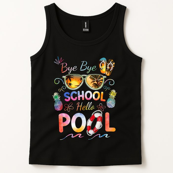 Bye Bye School Hello Pool Funny Summer Vacation Pool School Tank Top