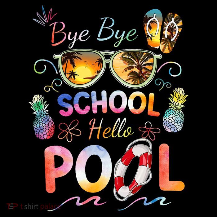 Bye Bye School Hello Pool Funny Summer Vacation Pool School Visor