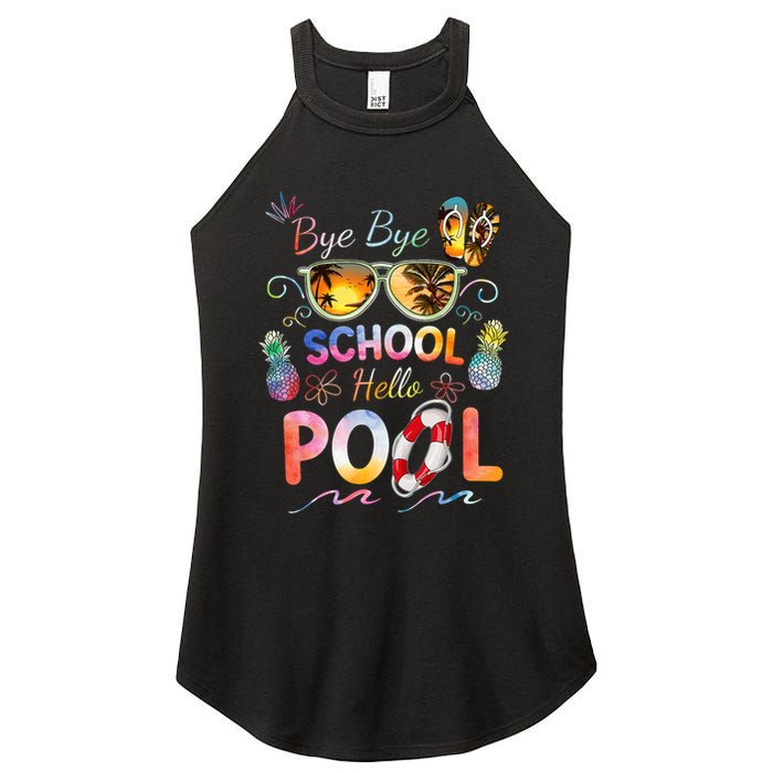 Bye Bye School Hello Pool Funny Summer Vacation Pool School Women's Perfect Tri Rocker Tank
