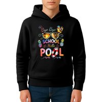 Bye Bye School Hello Pool Funny Summer Vacation Pool School Kids Hoodie