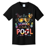 Bye Bye School Hello Pool Funny Summer Vacation Pool School Kids T-Shirt
