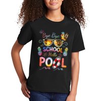 Bye Bye School Hello Pool Funny Summer Vacation Pool School Kids T-Shirt