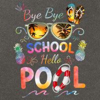 Bye Bye School Hello Pool Funny Summer Vacation Pool School Cotton Canvas Backpack