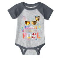 Bye Bye School Hello Pool Funny Summer Vacation Pool School Infant Baby Jersey Bodysuit