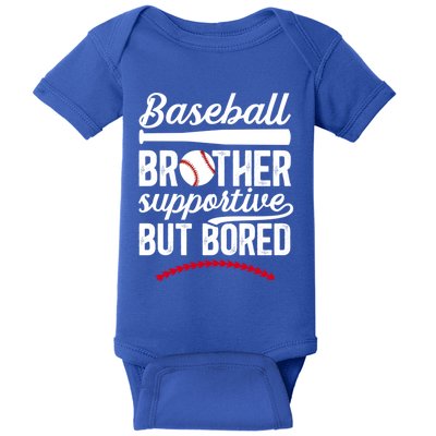 Baseball Brother Supportive Brother Of A Baseball Player Gift Baby Bodysuit