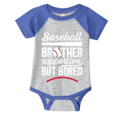 Baseball Brother Supportive Brother Of A Baseball Player Gift Infant Baby Jersey Bodysuit