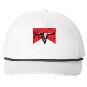 Boho Bull Skull Cow Oklahoma Smokeshow Western Country Snapback Five-Panel Rope Hat