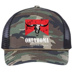 Boho Bull Skull Cow Oklahoma Smokeshow Western Country Retro Rope Trucker Hat Cap