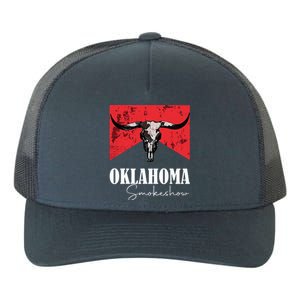 Boho Bull Skull Cow Oklahoma Smokeshow Western Country Yupoong Adult 5-Panel Trucker Hat